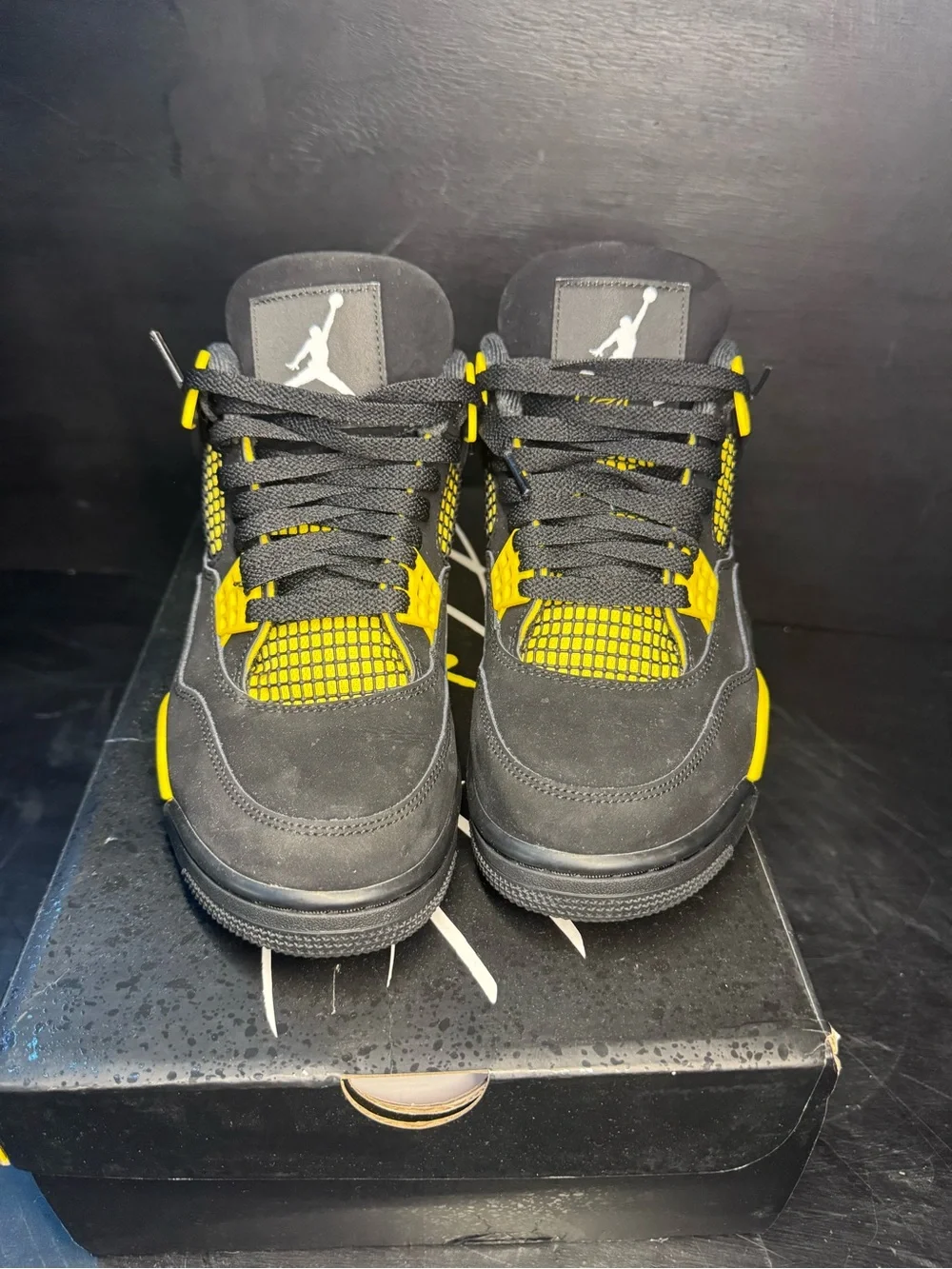 Jordan Men’s Black and Yellow Retro Sneakers